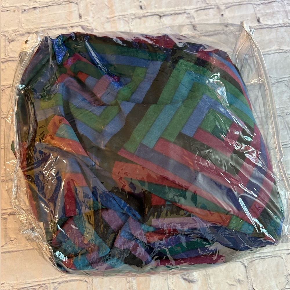 MULTI COLORED SQUARES COTTON LARGE DUVET COVER SHEET PURPLE/BLACK/BLUE/GREEN